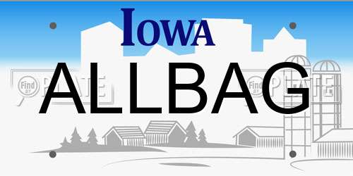 ALLBAG Iowa License Plate