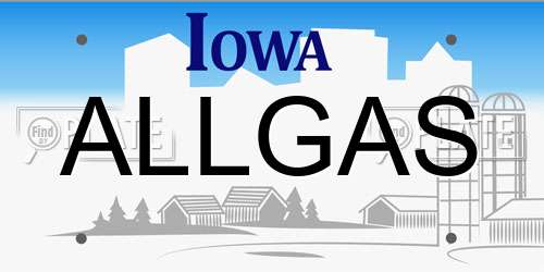ALLGAS Iowa License Plate
