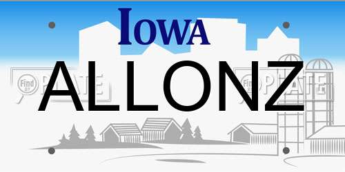 ALLONZ Iowa License Plate