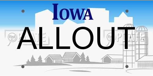 ALLOUT Iowa License Plate
