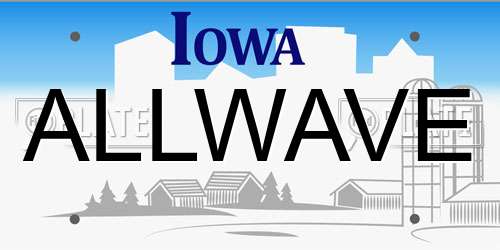 ALLWAVE Iowa License Plate
