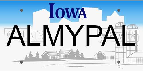 ALMYPAL Iowa License Plate