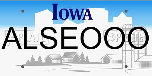 ALSEOOO Iowa License Plate