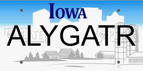 ALYGATR Iowa License Plate