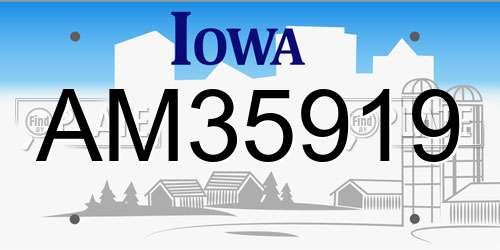 AM35919 Iowa License Plate