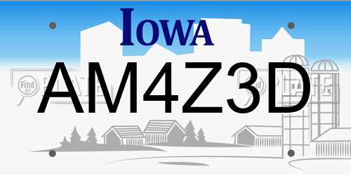 AM4Z3D Iowa License Plate