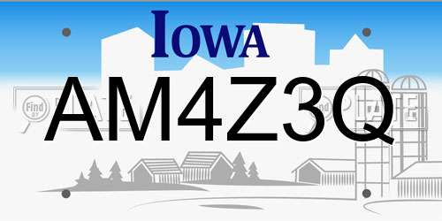 AM4Z3Q Iowa License Plate
