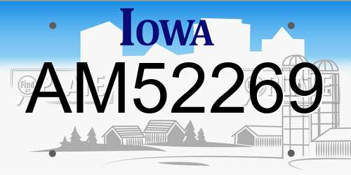 AM52269 Iowa License Plate