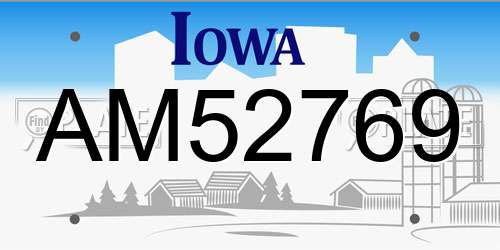 AM52769 Iowa License Plate