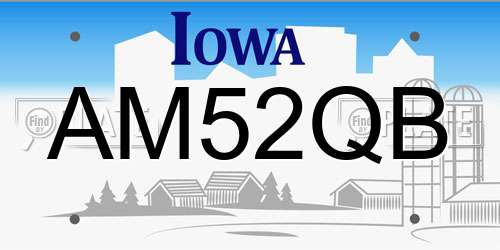 AM52QB Iowa License Plate