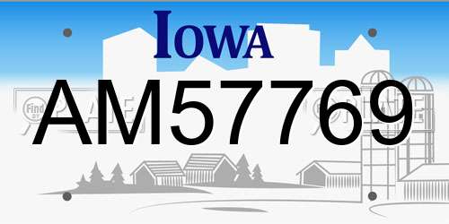 AM57769 Iowa License Plate