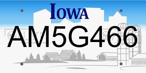 AM5G466 Iowa License Plate