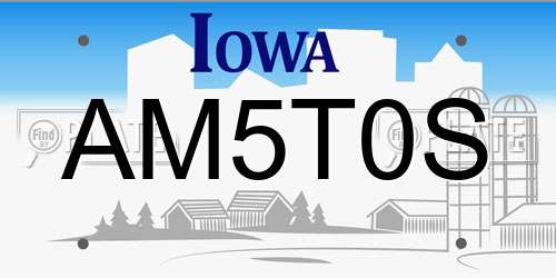 AM5T0S Iowa License Plate