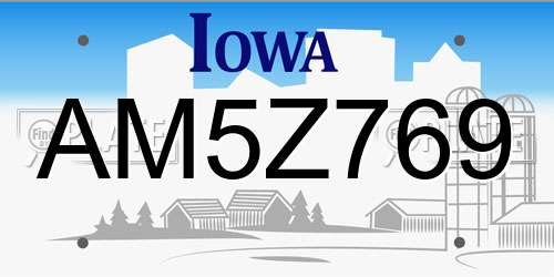 AM5Z769 Iowa License Plate