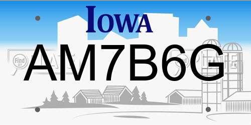 AM7B6G Iowa License Plate