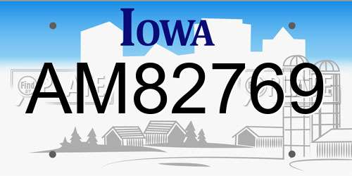 AM82769 Iowa License Plate