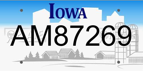 AM87269 Iowa License Plate