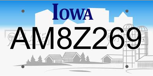 AM8Z269 Iowa License Plate