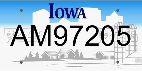 AM97205 Iowa License Plate
