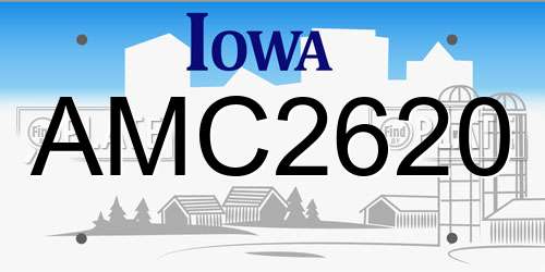 AMC2620 Iowa License Plate