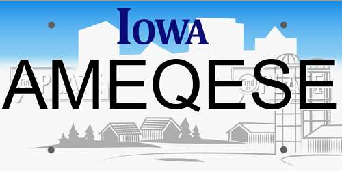 AMEQESE Iowa License Plate