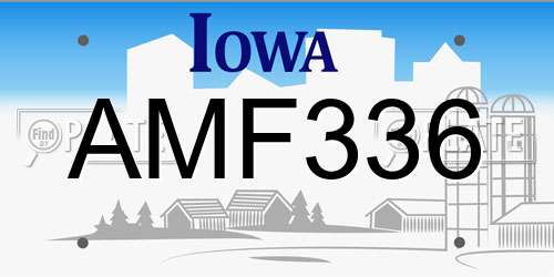 AMF336 Iowa License Plate