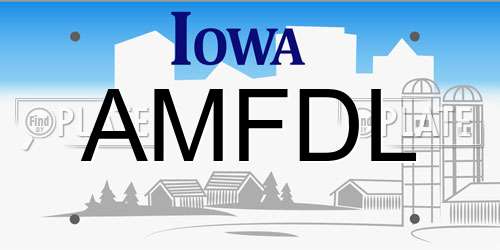 AMFDL Iowa License Plate