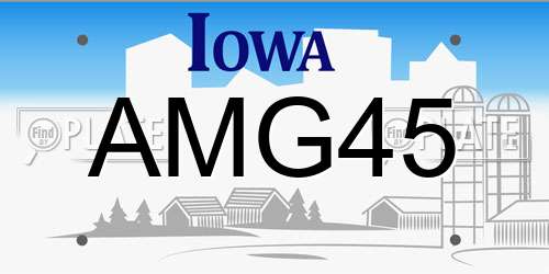 AMG45 Iowa License Plate