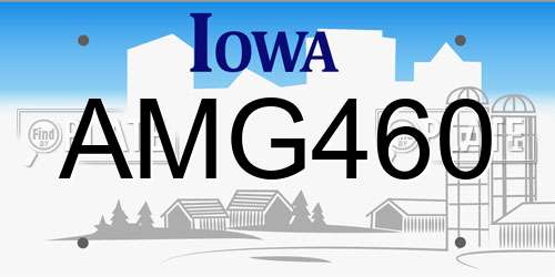 AMG460 Iowa License Plate