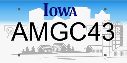 AMGC43 Iowa License Plate