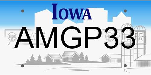 AMGP33 Iowa License Plate