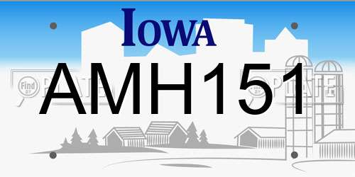AMH151 Iowa License Plate