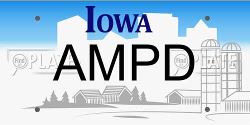 AMPD Iowa License Plate