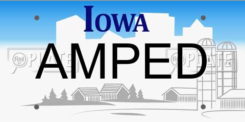 AMPED Iowa License Plate