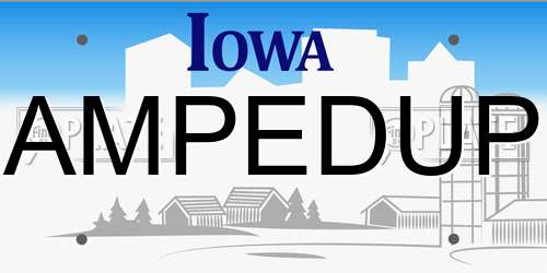 AMPEDUP Iowa License Plate