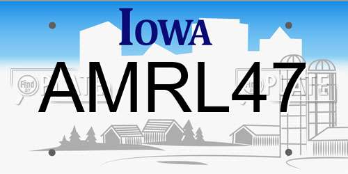 AMRL47 Iowa License Plate