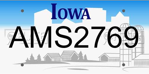 AMS2769 Iowa License Plate