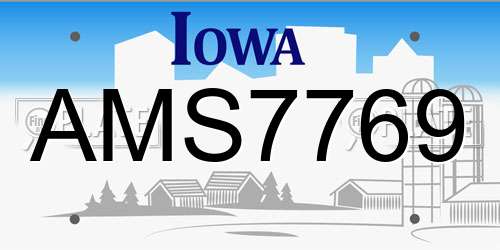 AMS7769 Iowa License Plate