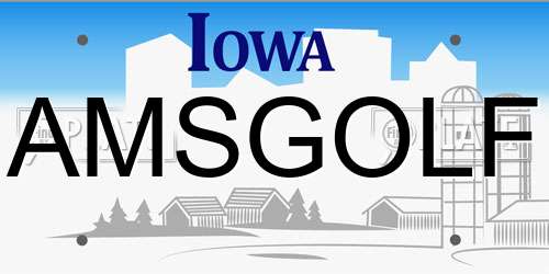 AMSGOLF Iowa License Plate