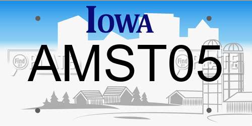 AMST05 Iowa License Plate