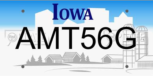 AMT56G Iowa License Plate