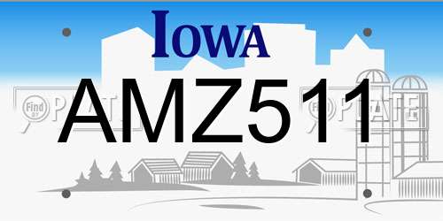 AMZ511 Iowa License Plate