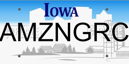 AMZNGRC Iowa License Plate