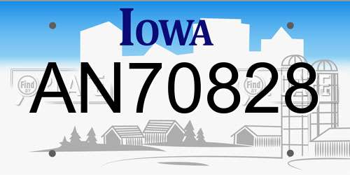 AN70828 Iowa License Plate
