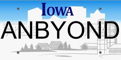 ANBYOND Iowa License Plate