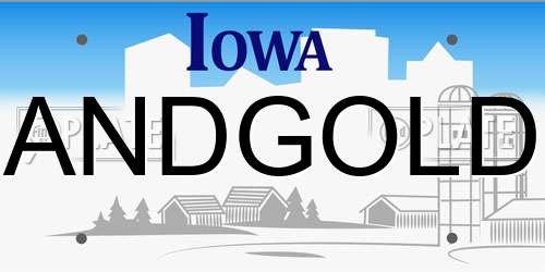 ANDGOLD Iowa License Plate
