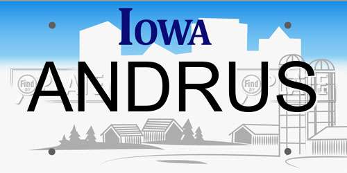 ANDRUS Iowa License Plate