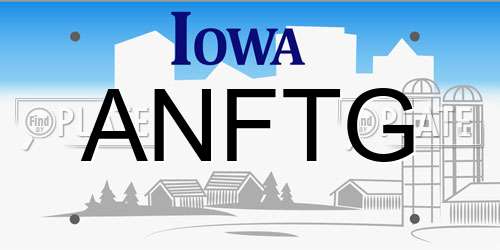 ANFTG Iowa License Plate