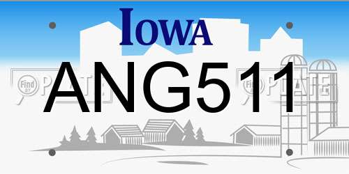 ANG511 Iowa License Plate