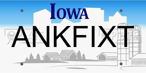 ANKFIXT Iowa License Plate